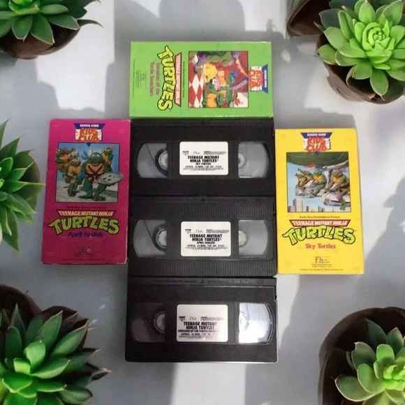 Teenage Mutant Ninja Turtles VHS Burger King Kids Club Lot Of 3 VTG Retro 1990 - Picture 3 of 3